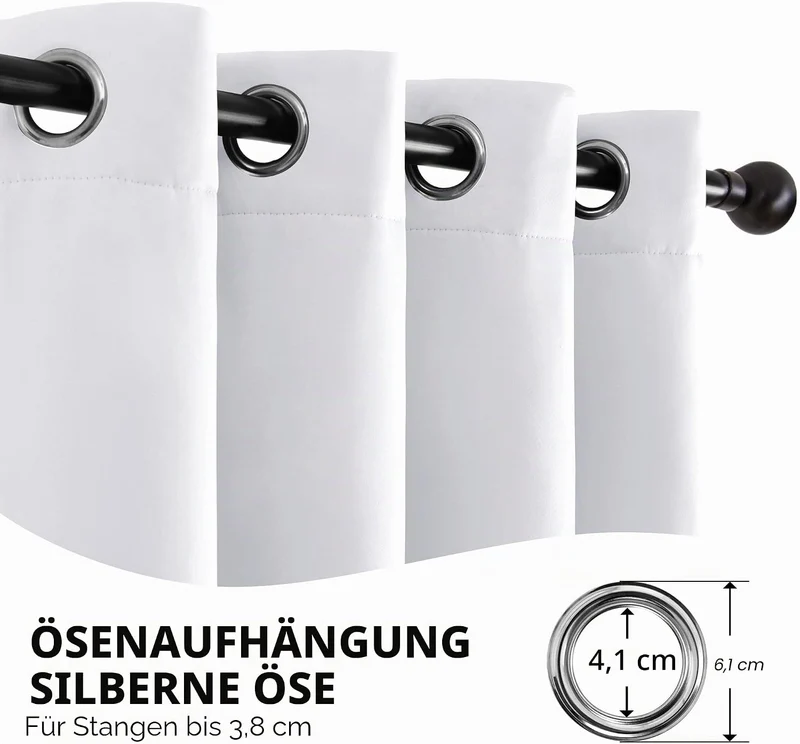 Deconovo Thermovorhang Kälteschutz, Gardinen mit Ösen gegen Kälte, Wärmeisolierend Vorhang Verdunkel