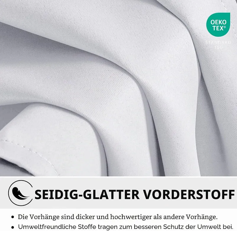 Deconovo Thermovorhang Kälteschutz, Gardinen mit Ösen gegen Kälte, Wärmeisolierend Vorhang Verdunkel