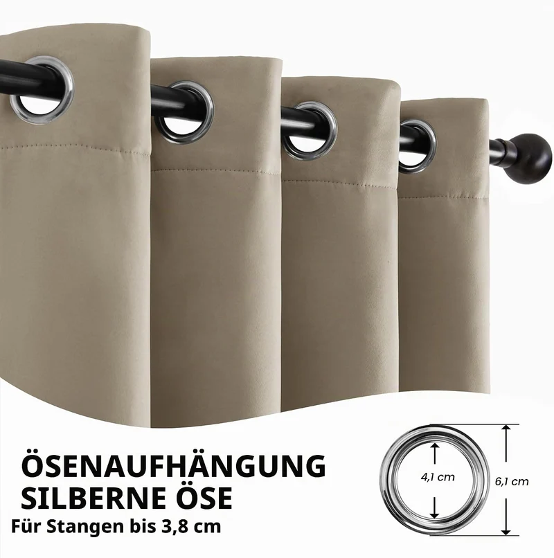 Deconovo Thermovorhang Kälteschutz, Gardinen mit Ösen gegen Kälte, Wärmeisolierend Vorhang Verdunkel