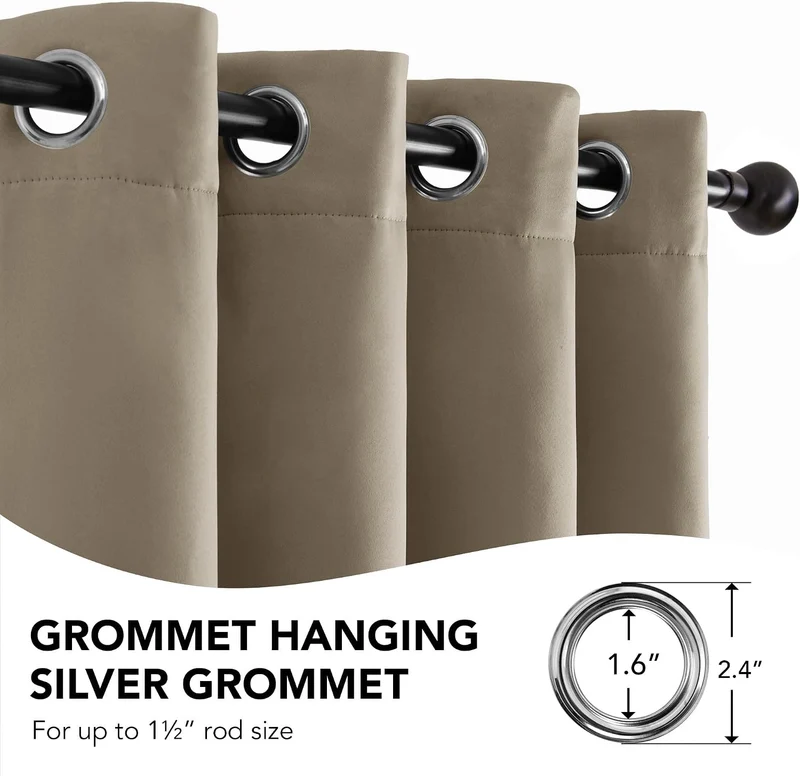 Deconovo Thermovorhang Kälteschutz, Gardinen mit Ösen gegen Kälte, Wärmeisolierend Vorhang Verdunkel
