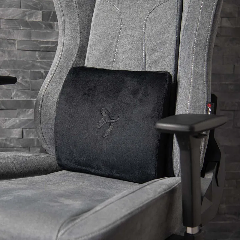 Lumbar Support Pillow Velvet Black
