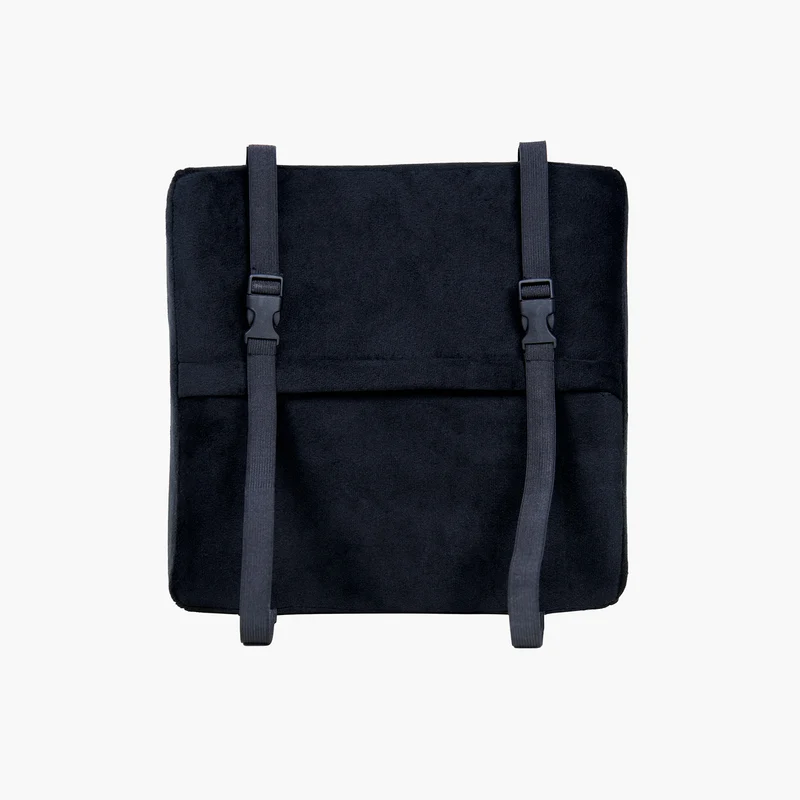 Lumbar Support Pillow Velvet Black