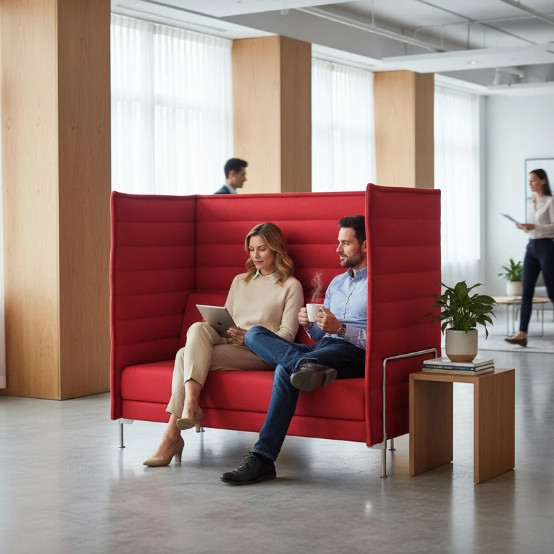 Vitra Alcove Highback 2-Sitzer Sofa rot