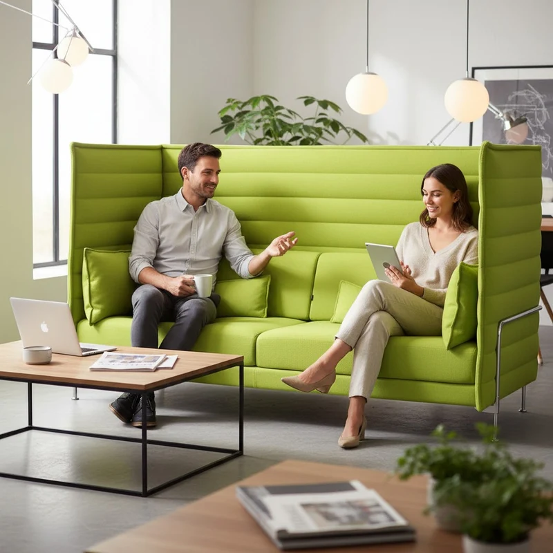 Vitra Alcove Highback 3-Sitzer lemon