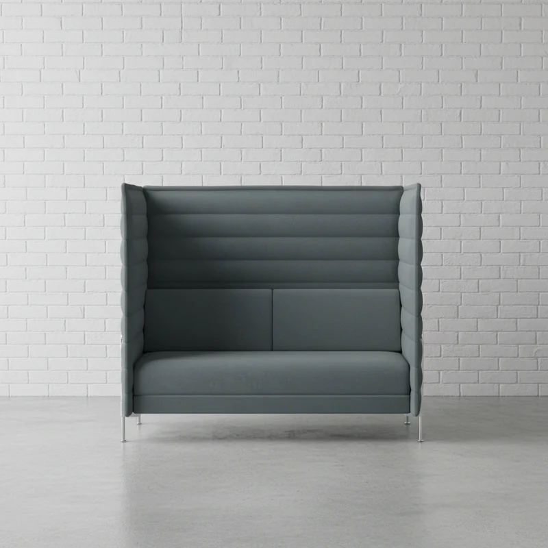 Vitra Alcove Highback Sofa 2-Sitzer Grau / Blau