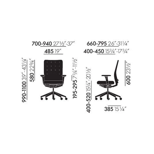 Vitra ID Trim eisblau / moorbraun