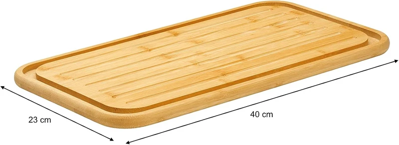 Zassenhaus Brotkasten, Deckel als Schneidbrett verwendbar, Brotkorb Bambus creme, 40 x 23 x 13,5 cm,