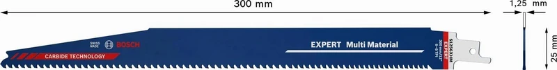 Bosch Professional 1x Expert ‘Multi Material’ S 1256 XHM Säbelsägeblatt (für Gusseisen, Länge 300 mm