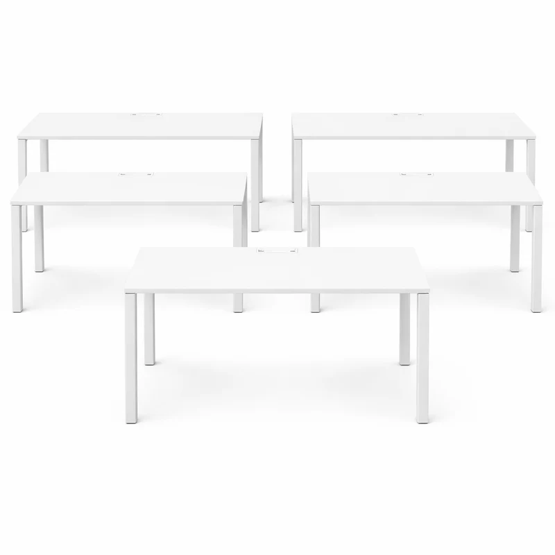 Paket: 5x Vitra WorKit Schreibtische 160x75cm weiß