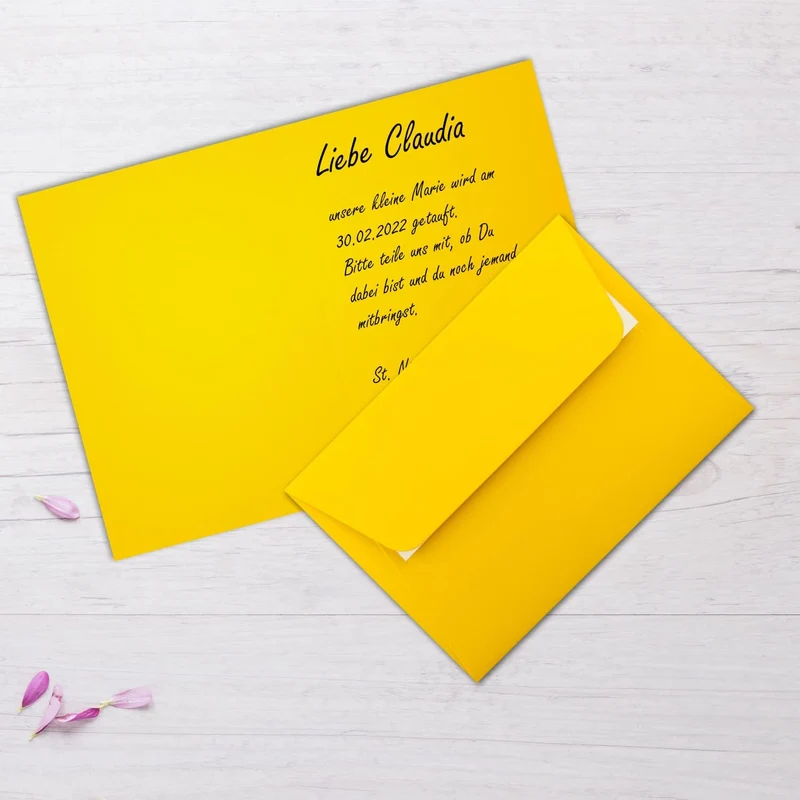250x Faltkarten Set DIN A6 / C6 - Doppelkarten mit Umschlägen - Honiggelb (Gelb) - 14,8 x 10,5 cm (1