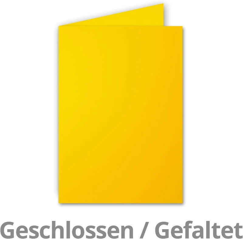 250x Faltkarten Set DIN A6 / C6 - Doppelkarten mit Umschlägen - Honiggelb (Gelb) - 14,8 x 10,5 cm (1