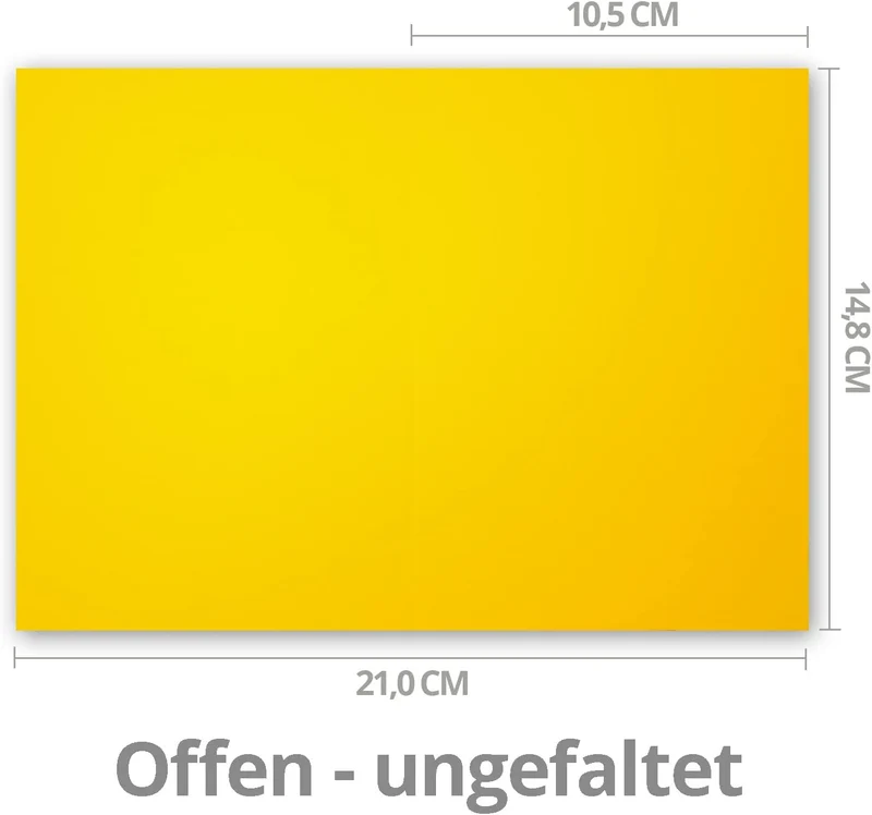 250x Faltkarten Set DIN A6 / C6 - Doppelkarten mit Umschlägen - Honiggelb (Gelb) - 14,8 x 10,5 cm (1