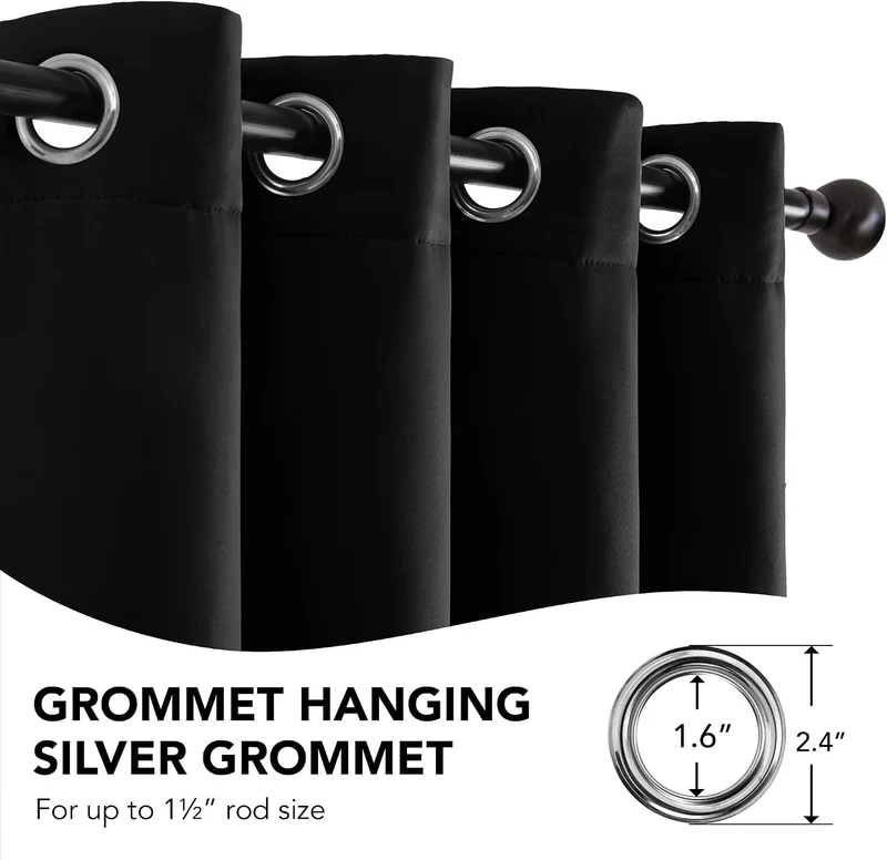 Deconovo Thermovorhang Kälteschutz, Gardinen mit Ösen gegen Kälte, Wärmeisolierend Vorhang Verdunkel