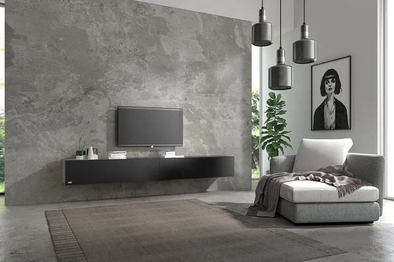 Wuun® TV-Lowboard Somero I 100cm bis 360cm I TV-Schrank & Hängeschrank für Wohnzimmer I Verschiedene