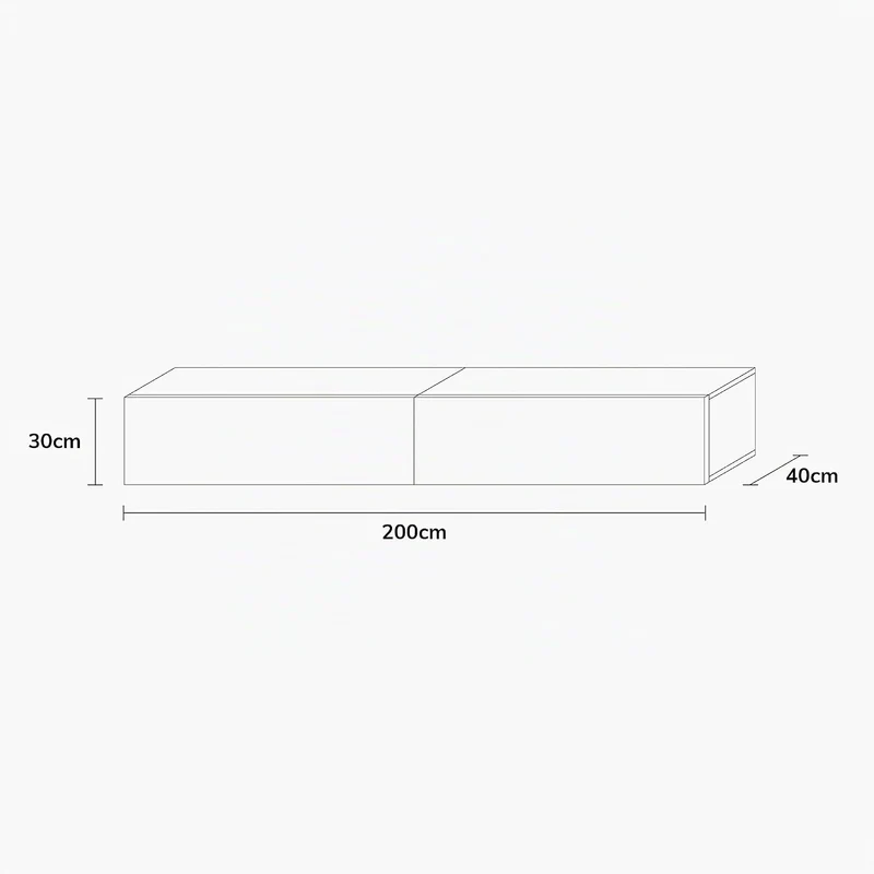 Wuun® TV-Lowboard Somero I 100cm bis 360cm I TV-Schrank & Hängeschrank für Wohnzimmer I Verschiedene