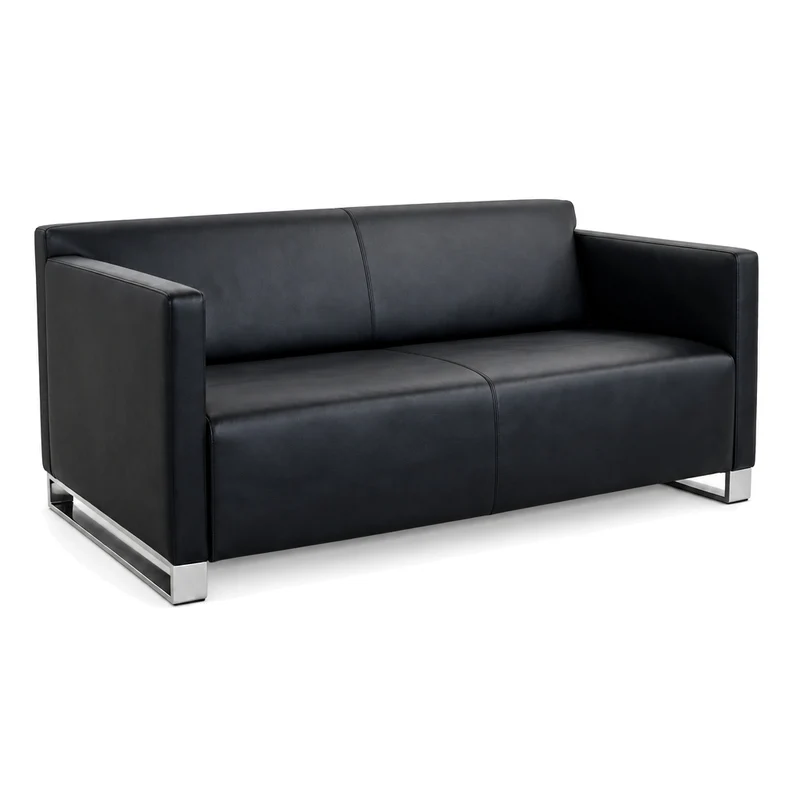 COR Quant Sofa 2-Sitzer Leder schwarz
