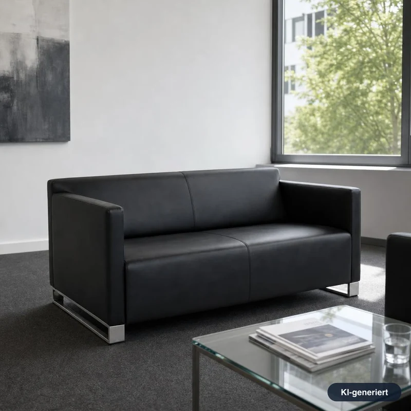 COR Quant Sofa 2-Sitzer Leder schwarz
