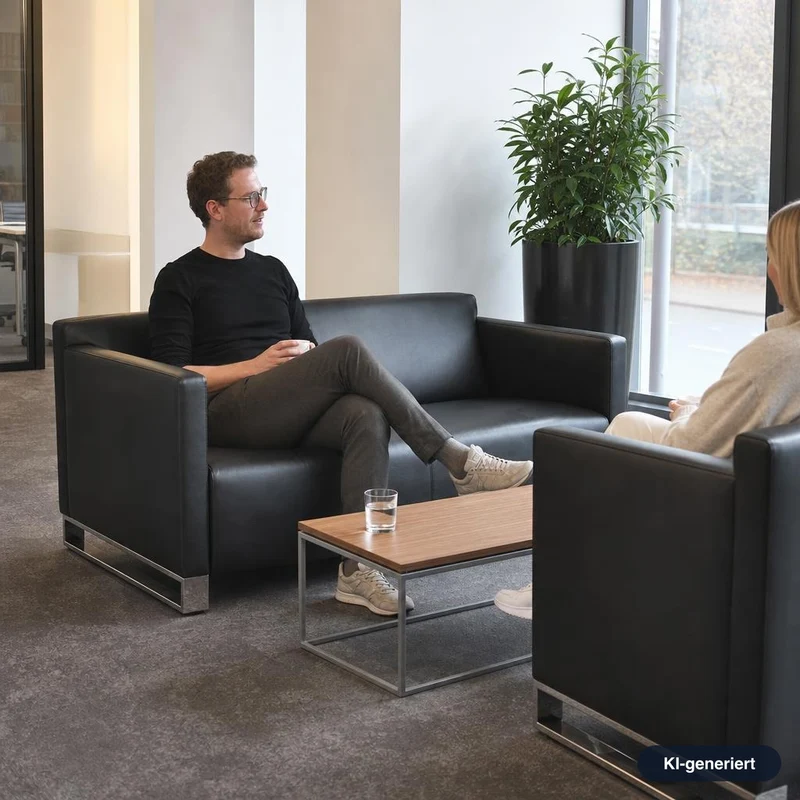 COR Quant Sofa 2-Sitzer Leder schwarz