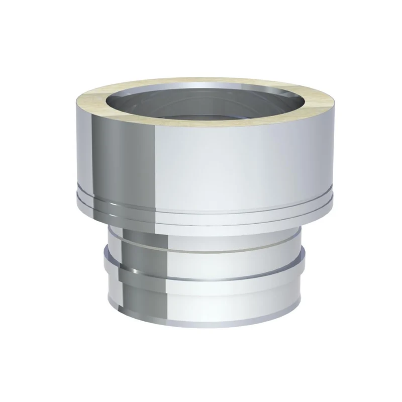 Jeremias DW-FU Übergang EW-FU Muffe 130mm Doppelwand Edelstahl Abgassystem CE-zertifiziert für Öl Ga