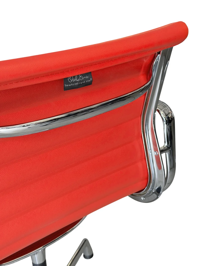 Vitra EA 108 Leder orange Chrom beidseitig