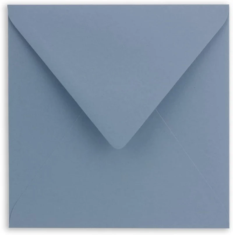 75x Quadratische Briefumschläge in Graublau (Blau) - 15,5 x 15,5 cm - ohne Fenster, mit Nassklebung
