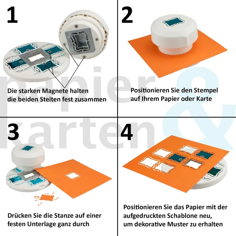 Artoz fliegender Stanzer I Stern mit Ornament I Frei positionierbarerer Locher zum Karten-Basteln I