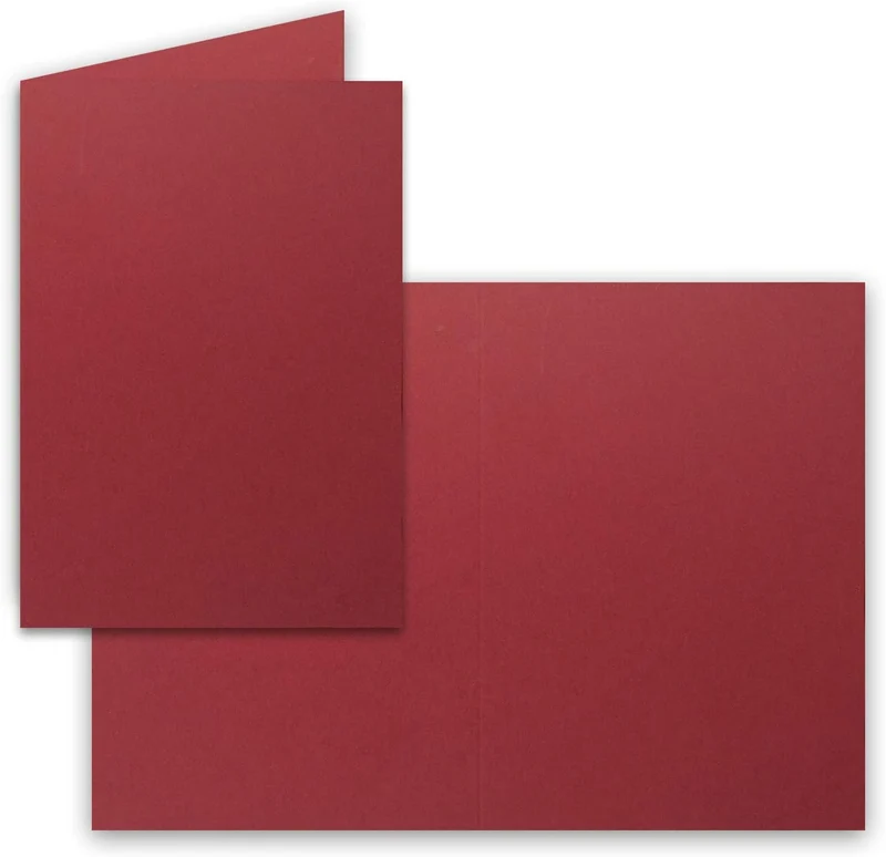 40x Karten-Set DIN B6 - Dunkelrot - Dunkelblau - 12 x 17 cm Faltkarten mit Umschläge - 2 Farben - Na