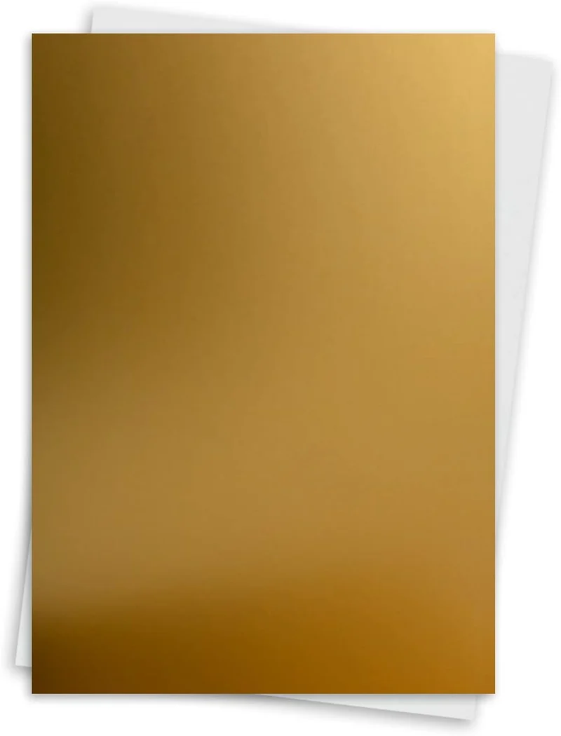 25x Einzelkarten-Set DIN A5 14,8 x 21 cm in Gold Metallic mit Briefumschlägen DIN C5 Haftklebung - f