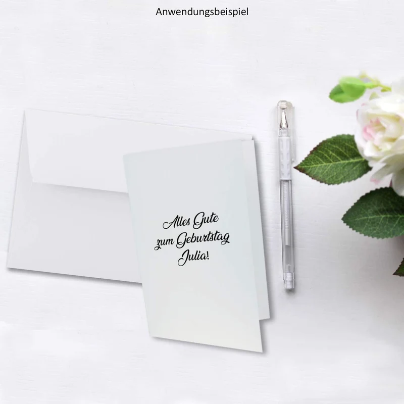 50x Faltkarten-Set DIN B6 12 x 17 cm in Hochweiss (Weiss) mit Briefumschlägen DIN B6 Haftklebung - f