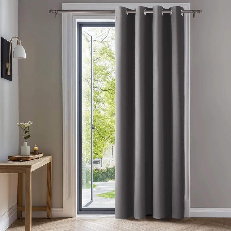 Deconovo Blickdichte Gardinen mit Ösen Verdunklung Thermovorhang Hellgrau H175 x B140 cm (1er Pack)