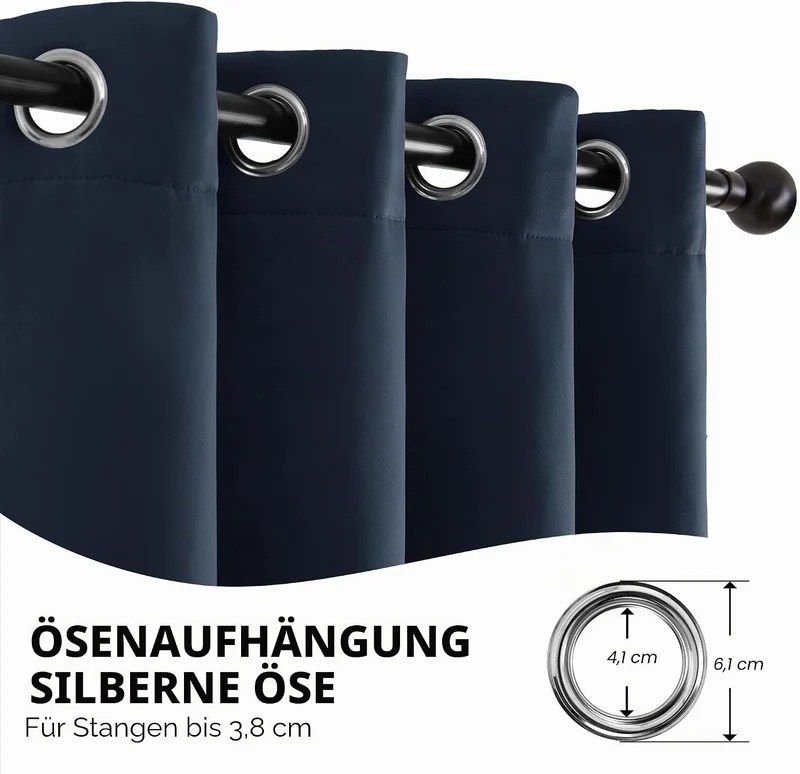 Deconovo Thermovorhang Kälteschutz, Gardinen mit Ösen gegen Kälte, Wärmeisolierend Vorhang Verdunkel