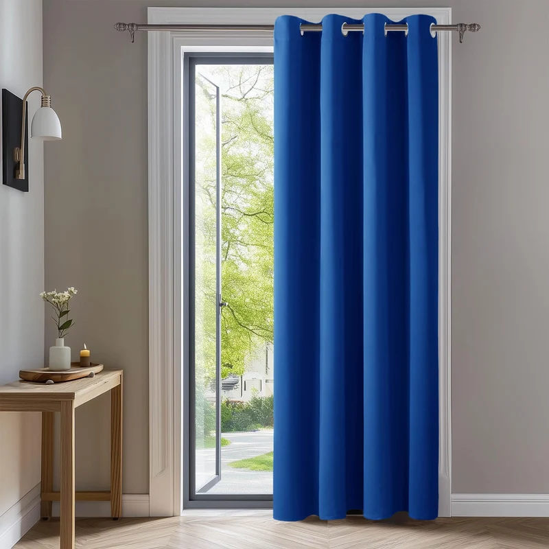 Deconovo Blickdichte Gardinen mit Ösen Verdunklung Thermovorhang Königsblau H229 x B132 cm (1er Pack