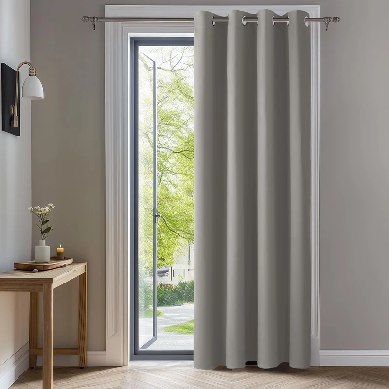Deconovo Blickdichte Gardinen mit Ösen Verdunklung Thermovorhang Taubengrau H145 x B140 cm (1er Pack