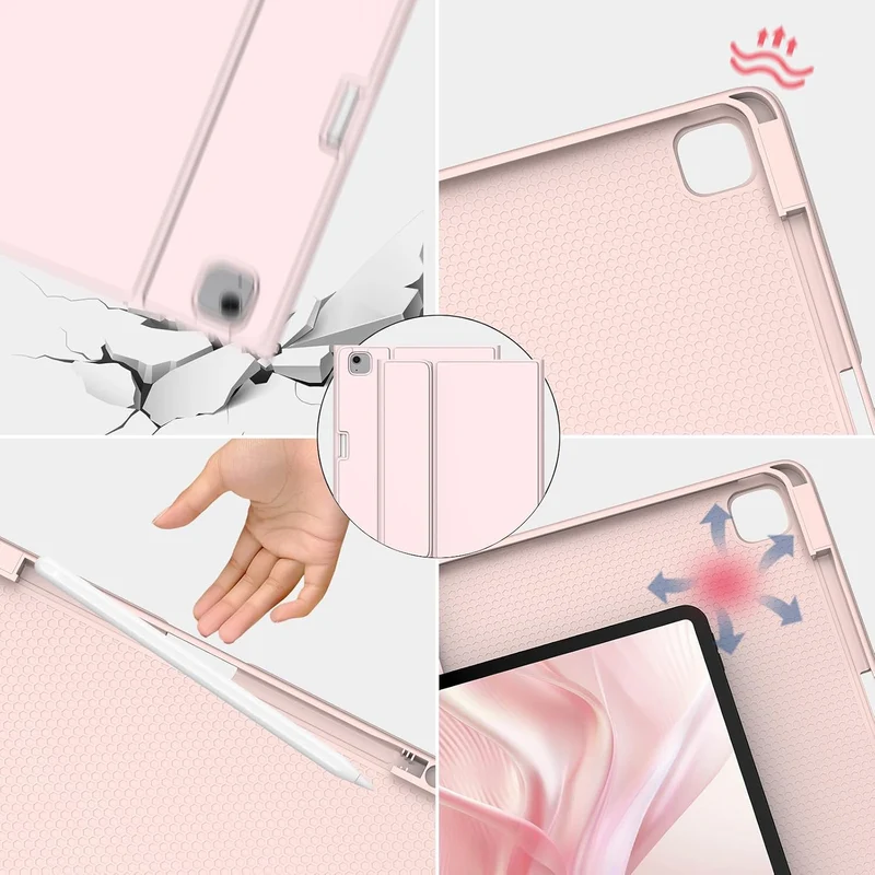 MMK Hülle mit Tastatur für iPad Air 11" M4 2026/M3 2025/M2 2024, QWERTZ Rosa, Rosa