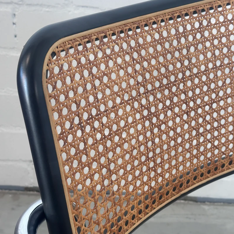 Thonet Freischwinger S64 Korbgeflecht schwarz