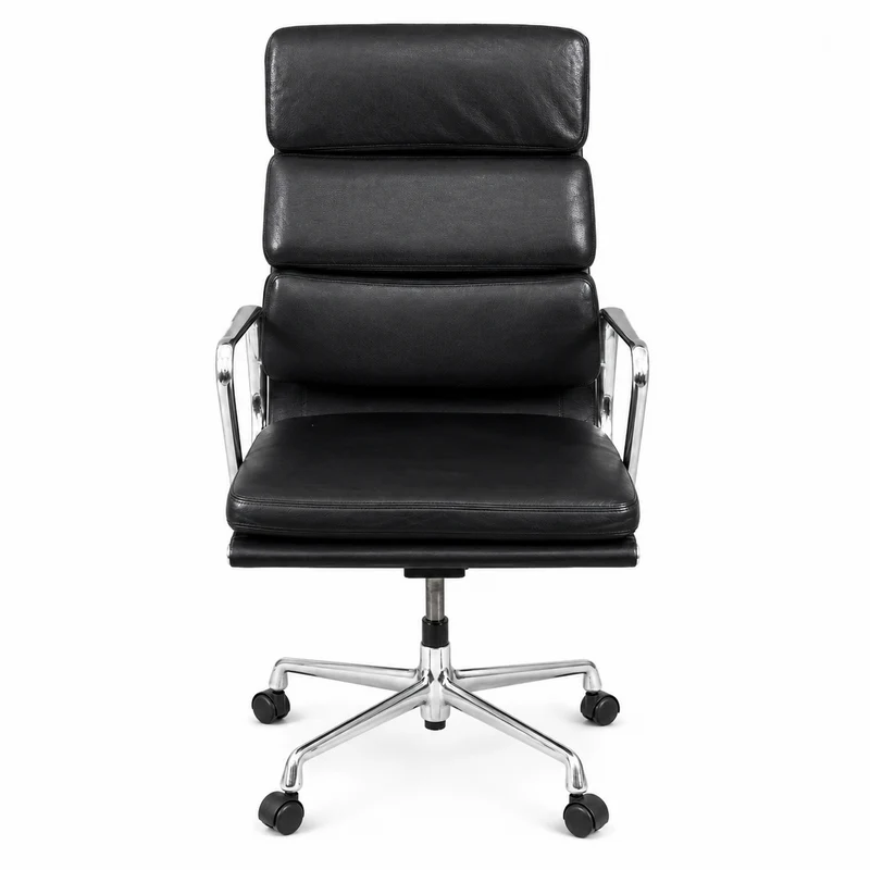 Vitra EA 219 Leder schwarz Alu