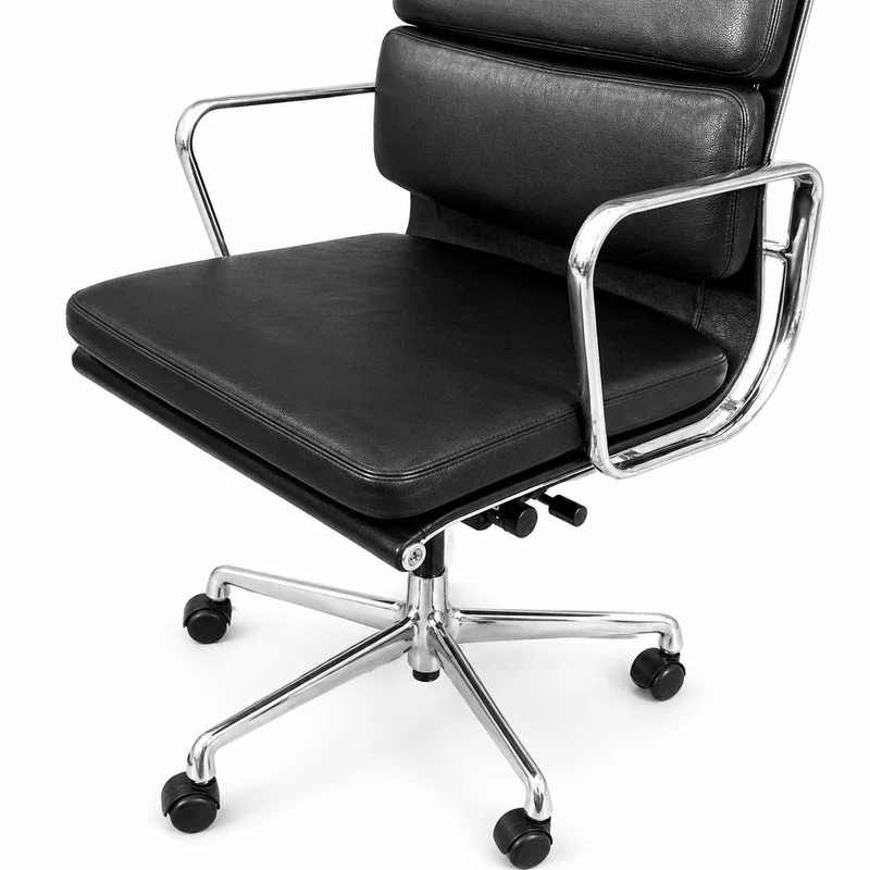 Vitra EA 219 Leder schwarz Alu