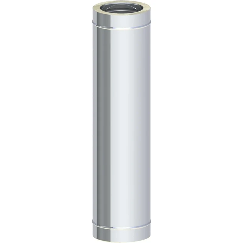 Jeremias DW-FU Edelstahl Abgassystem Längenelement 115mm 1000mm Doppelwand Doppelmuffe 2 Klemmbänder