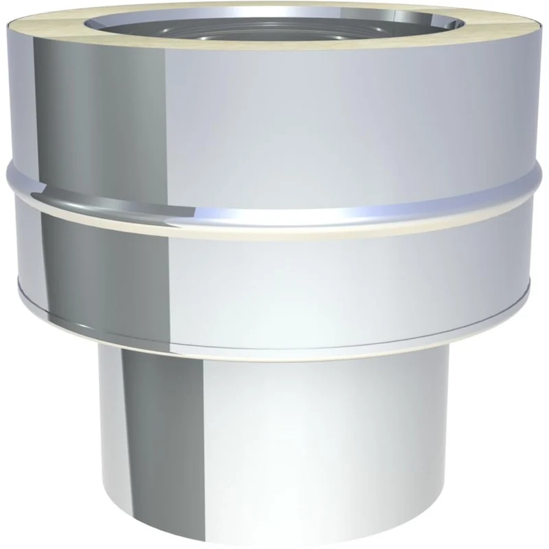 Jeremias DW-FU Übergang EW glatt 150mm Doppelwand Edelstahl Abgassystem für Öl Gas Festbrennstoffe Ø