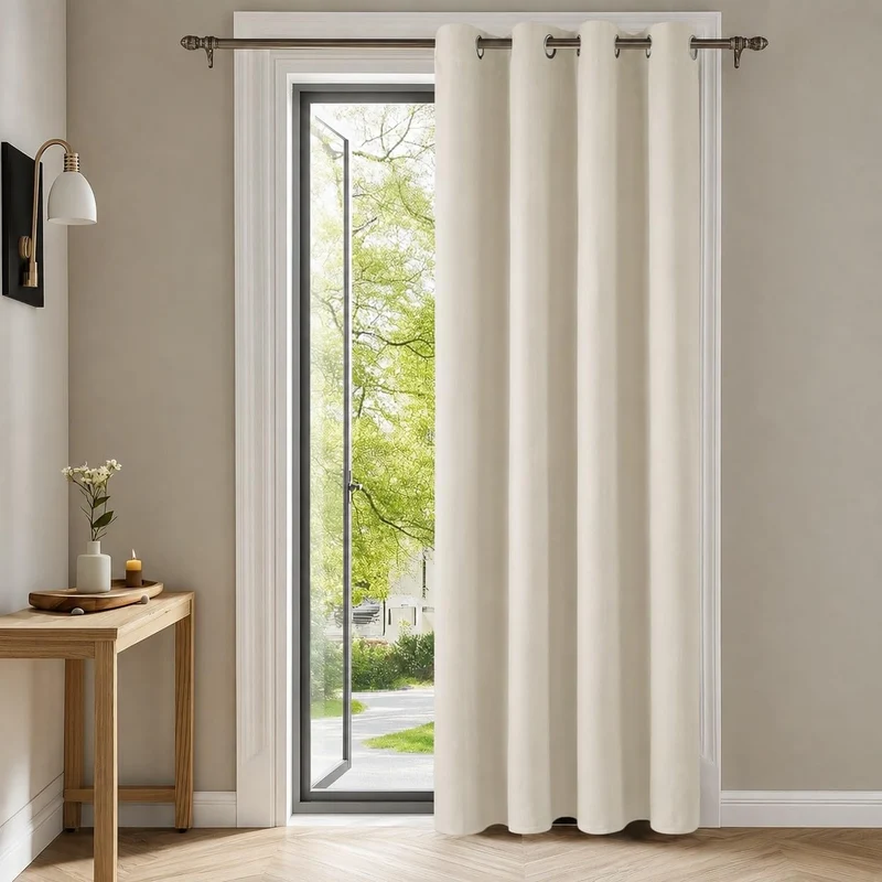 Deconovo Blickdichte Gardinen mit Ösen Verdunklung Thermovorhang Perlgrau H220 x B140 cm (1er Pack)
