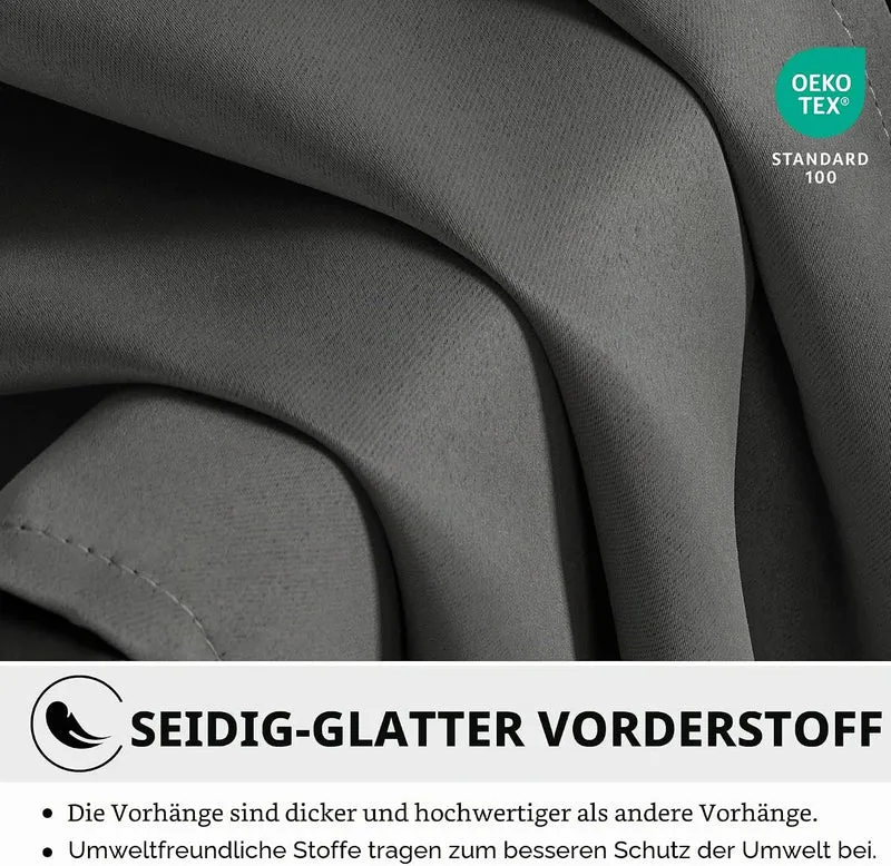 Deconovo Thermovorhang Kälteschutz, Gardinen mit Ösen gegen Kälte, Wärmeisolierend Vorhang Verdunkel