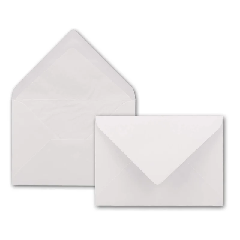 Briefumschläge DIN B6-125 x 176 mm - Superweiss mit weissem Seidenfutter - 100 Stück - EXTRA QUALITÄ