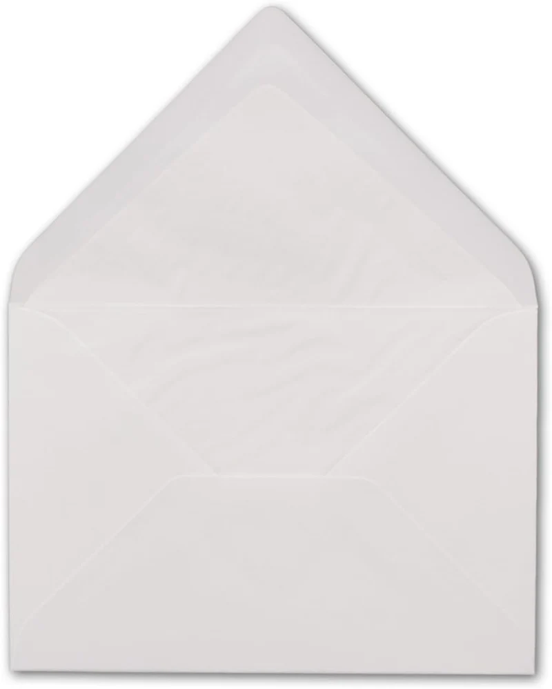Briefumschläge DIN B6-125 x 176 mm - Superweiss mit weissem Seidenfutter - 100 Stück - EXTRA QUALITÄ