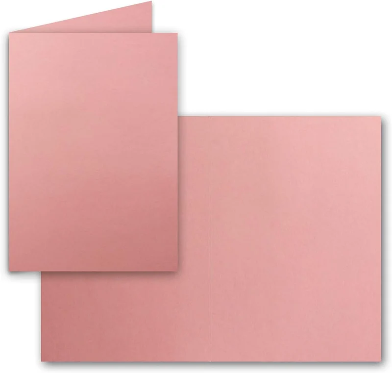 60x Faltkarten Set mit Briefumschlägen DIN A6 / C6 - Altrosa (Rosa) - 14,8 x 10,5 cm (105 x 148) - D