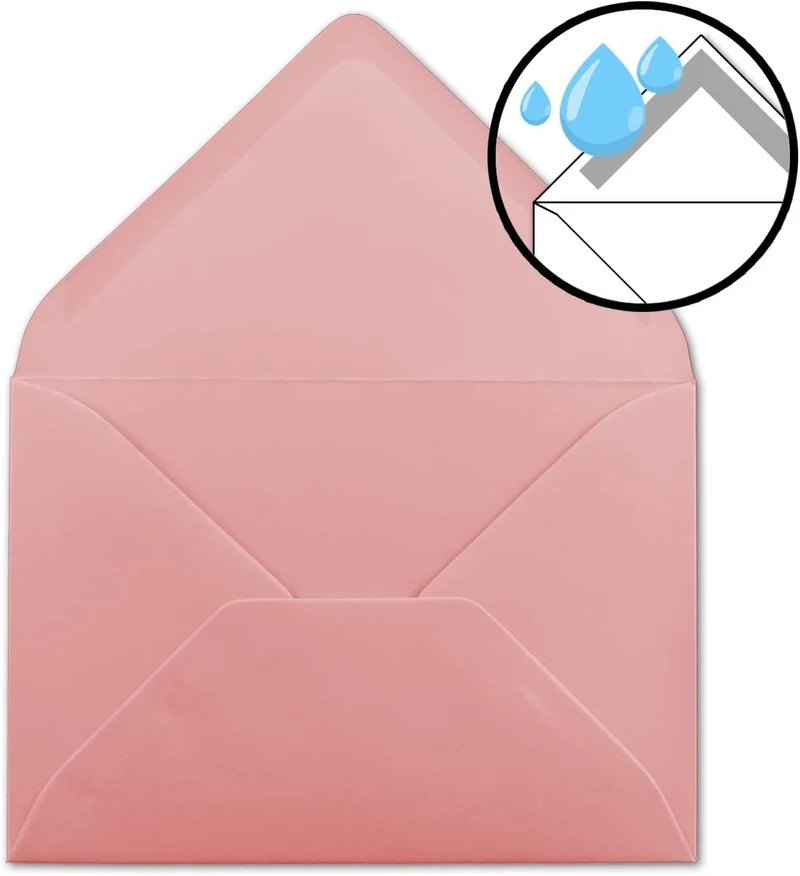 60x Faltkarten Set mit Briefumschlägen DIN A6 / C6 - Altrosa (Rosa) - 14,8 x 10,5 cm (105 x 148) - D