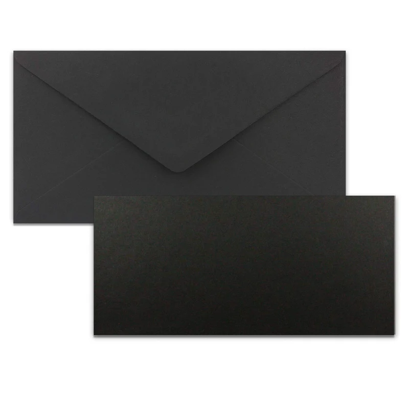 FarbenFroh by GUSTAV NEUSER 50x Stück Karte mit Umschlag Set Einzel-Karten Din Lang 9,9 x 21 cm Schw