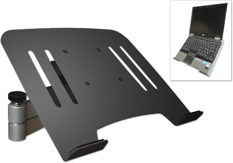 Drall Universal Wandhalterung Halterung für Laptop Netbook Tablet PC - Silber - mit Notebook Adapter