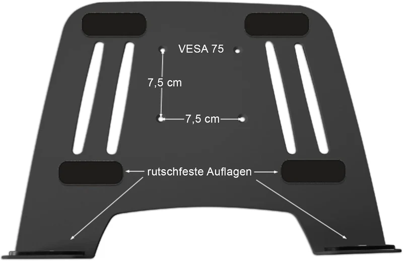 Drall Universal Wandhalterung Halterung für Laptop Netbook Tablet PC - Silber - mit Notebook Adapter