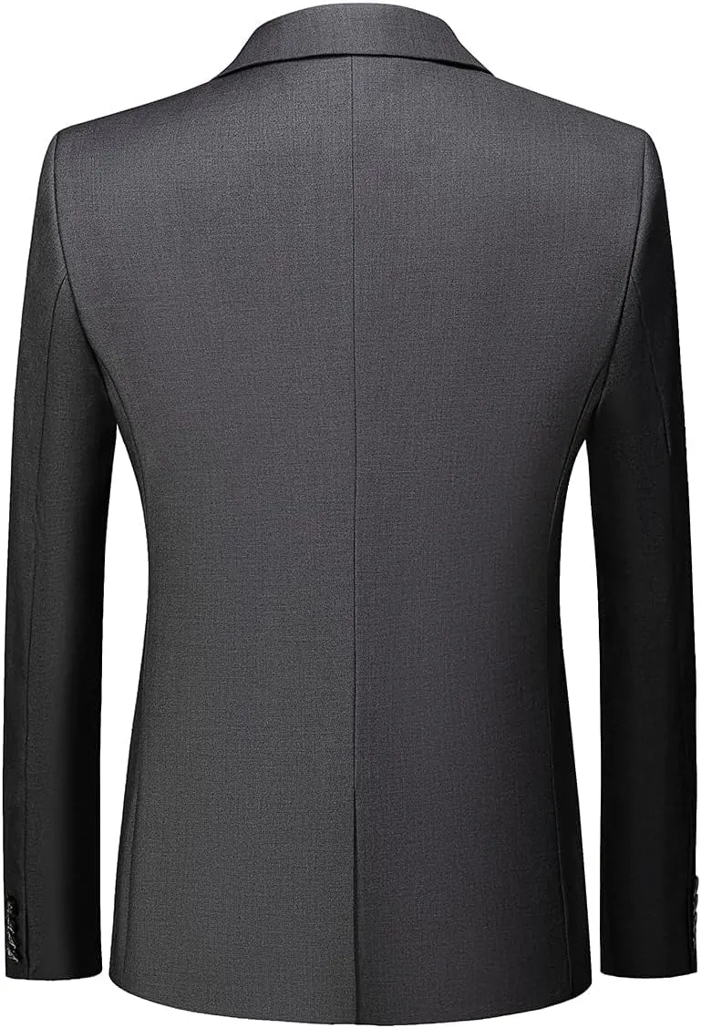 KUDORO Herren Anzüge 3-Teilig Slim Fit Zwei Knöpfe Formell Sakko Weste Hose 3XL Dunkelgrau1, 3XL Dun