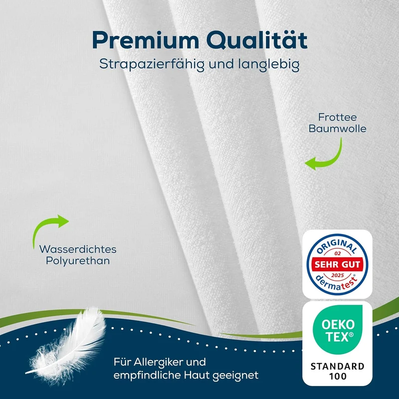 Sensalou Inkontinenz Spannbettlaken wasserdicht Doppelpack weiss - 80x160 cm 2X Set 2 80 x 160 cm, 2